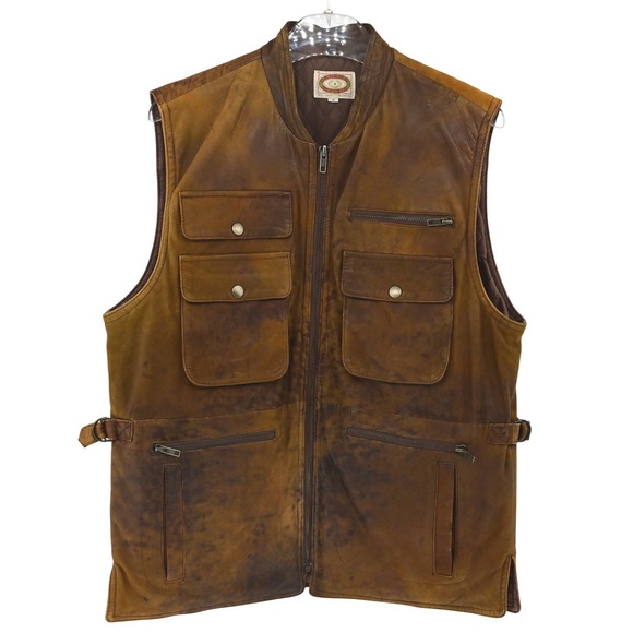 Banana Republic Other - VTG 80s Banana Republic Leather Photojournalist Vest Mill Valley Gorpcore Lined